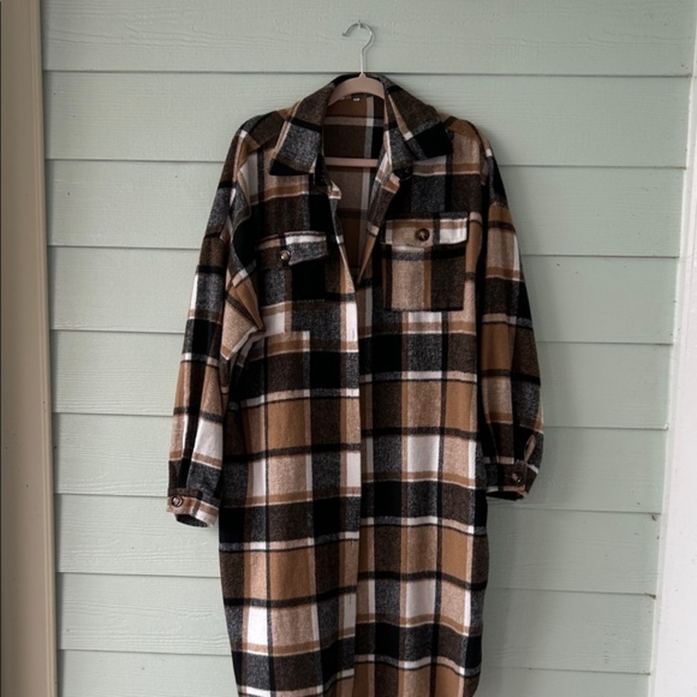 Plaid Women's Jacket - Brown and Black